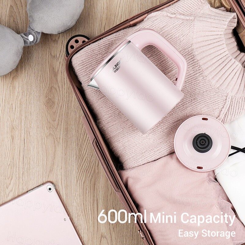 Aolinge 600ML Travel Electric Kettle Mini Portable Boiled Water Heater Cup Traveling Cooking