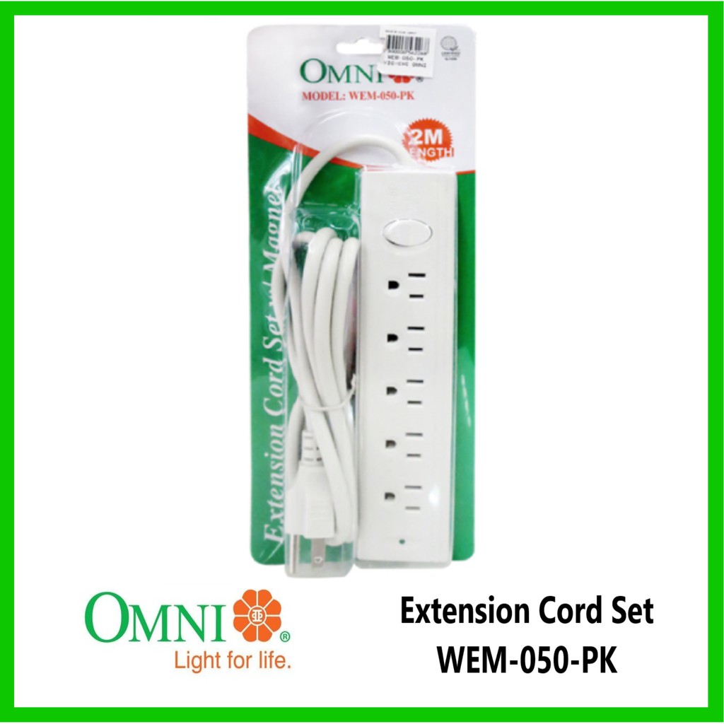 Omni Extension Cord Set w/ 5 gang WEM050PK Original Shopee