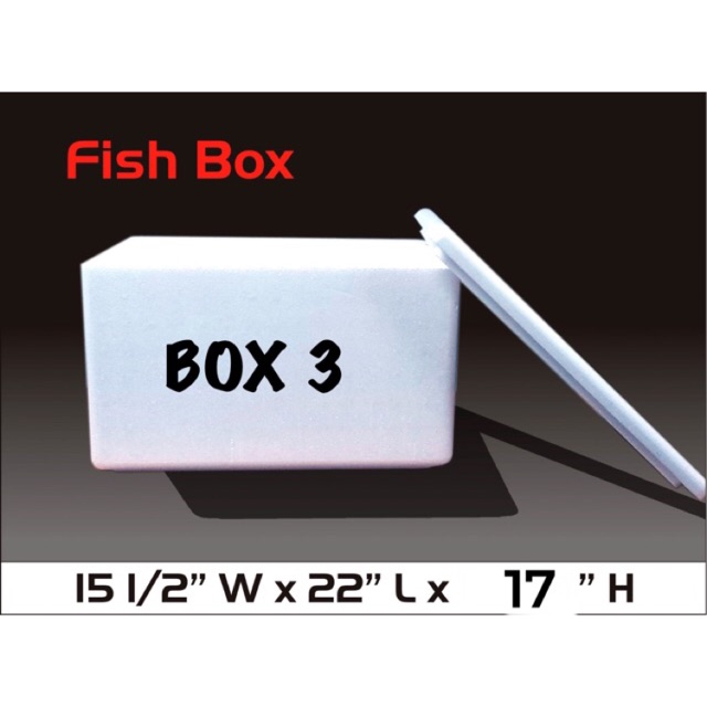 BOX 3 / STYRO BOX / 1 (ONE) SACK TUBE ICE / ICE CHEST / COOLER / STYROFOAM / FROZEN GOODS