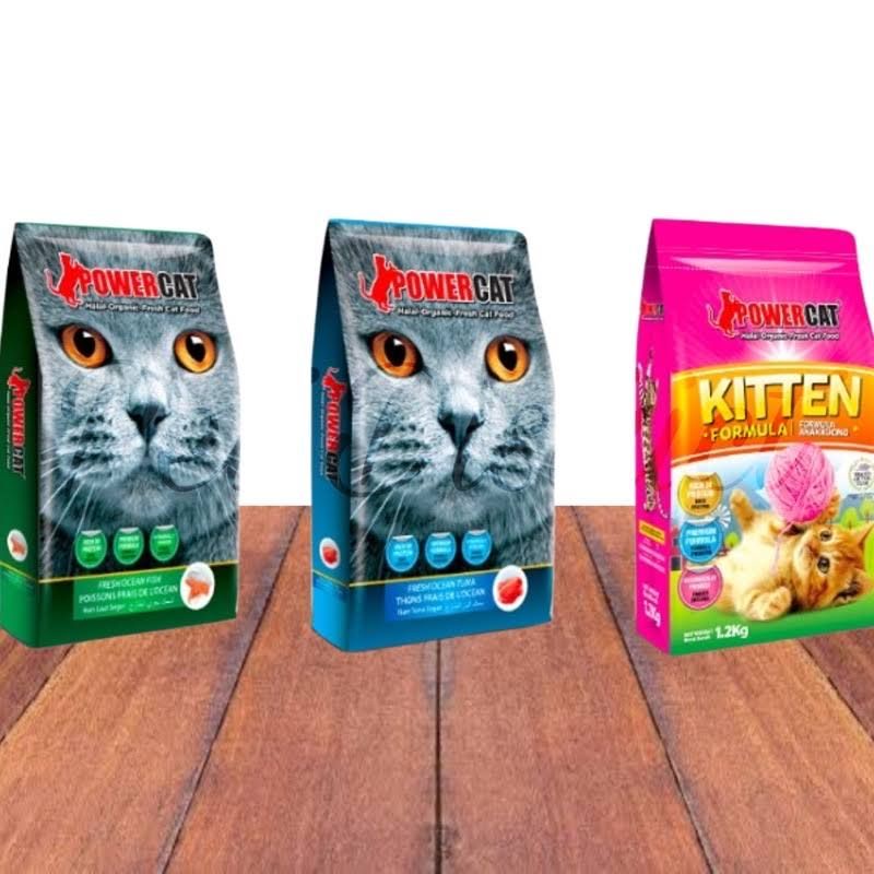Powecat Halal Cat dry food For Kitten and Adult 1KG Repacked Shopee