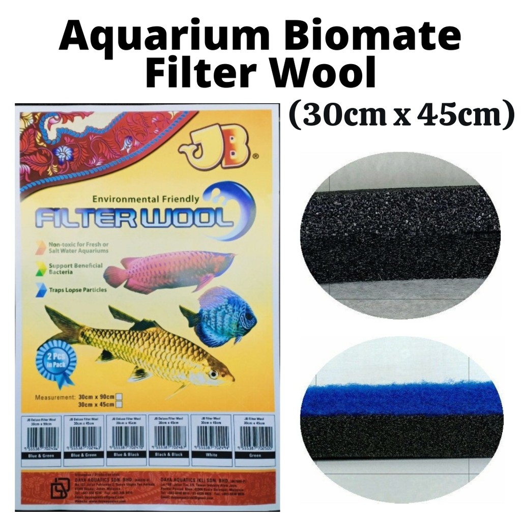JB Filter Wool Aquarium Biomate Black/Green/Blue Sponge 2pcs Shopee Philippines