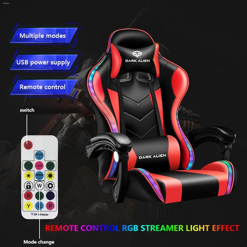 Shelves ™ Dark Alien RGB Leather Gaming Chair Massage Pillow Neck