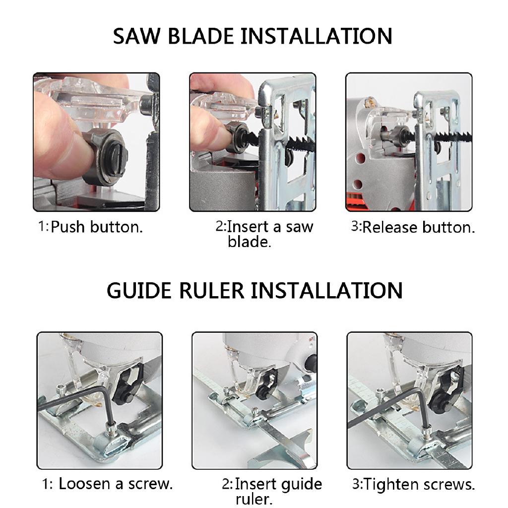 710W 3000rpm Electric Jigsaw Wood Iron Jig Saw Cutter Woodworking + 10