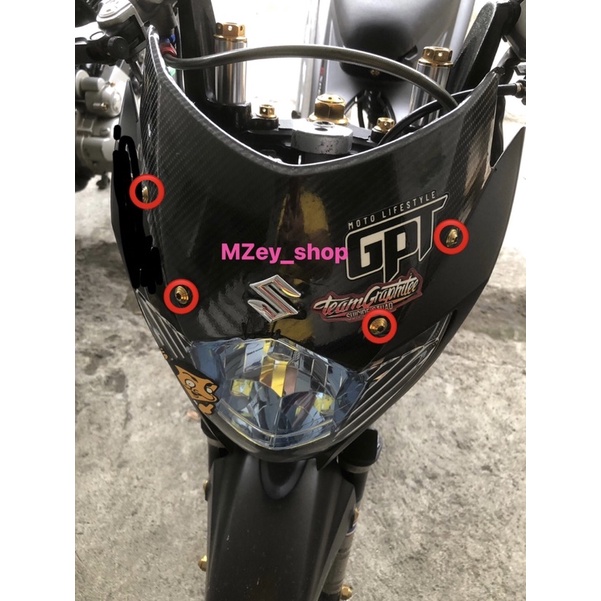 gold. head light bolts(6pcs)/ body bolts for raider carb Shopee