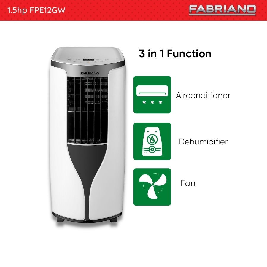 Fabriano FPE12GW 1.5hp Portable Aircon (3 in 1 Function) Shopee