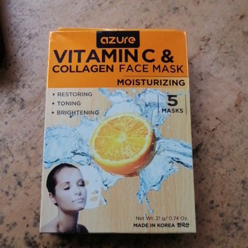 AZURE VITAMIN C & COLLAGEN FACE MASK 5 PCS. Shopee Philippines