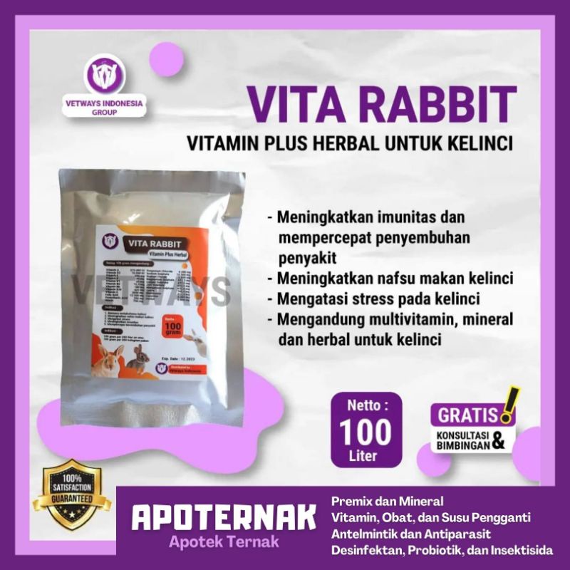 Vitamin RABBIT VITA RABBIT 100 gr Multivitamin To Increase Appetite