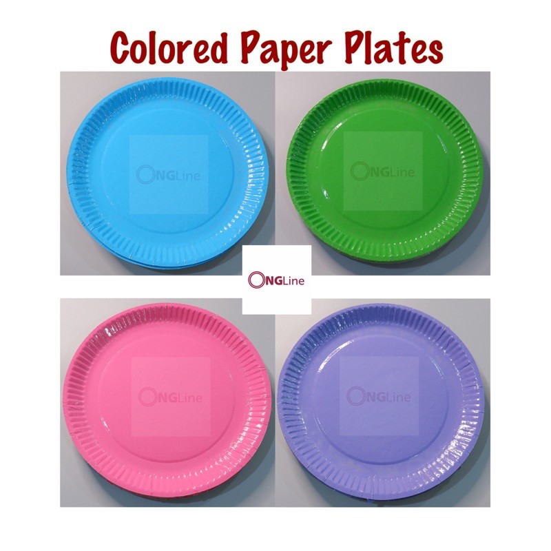 25 pcs. 9 inches Colored Paper Plates Shopee Philippines
