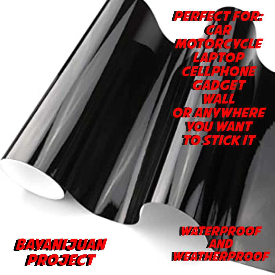 glossy black car sticker buy 1 get 1 free 12 inches x 17 inches and 12