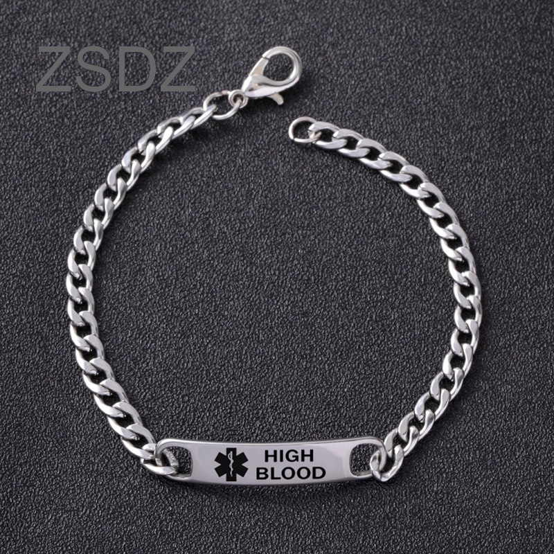 Stainless Steel Engravable Medical Alert Id Bracelets Diabetes Epilepsy