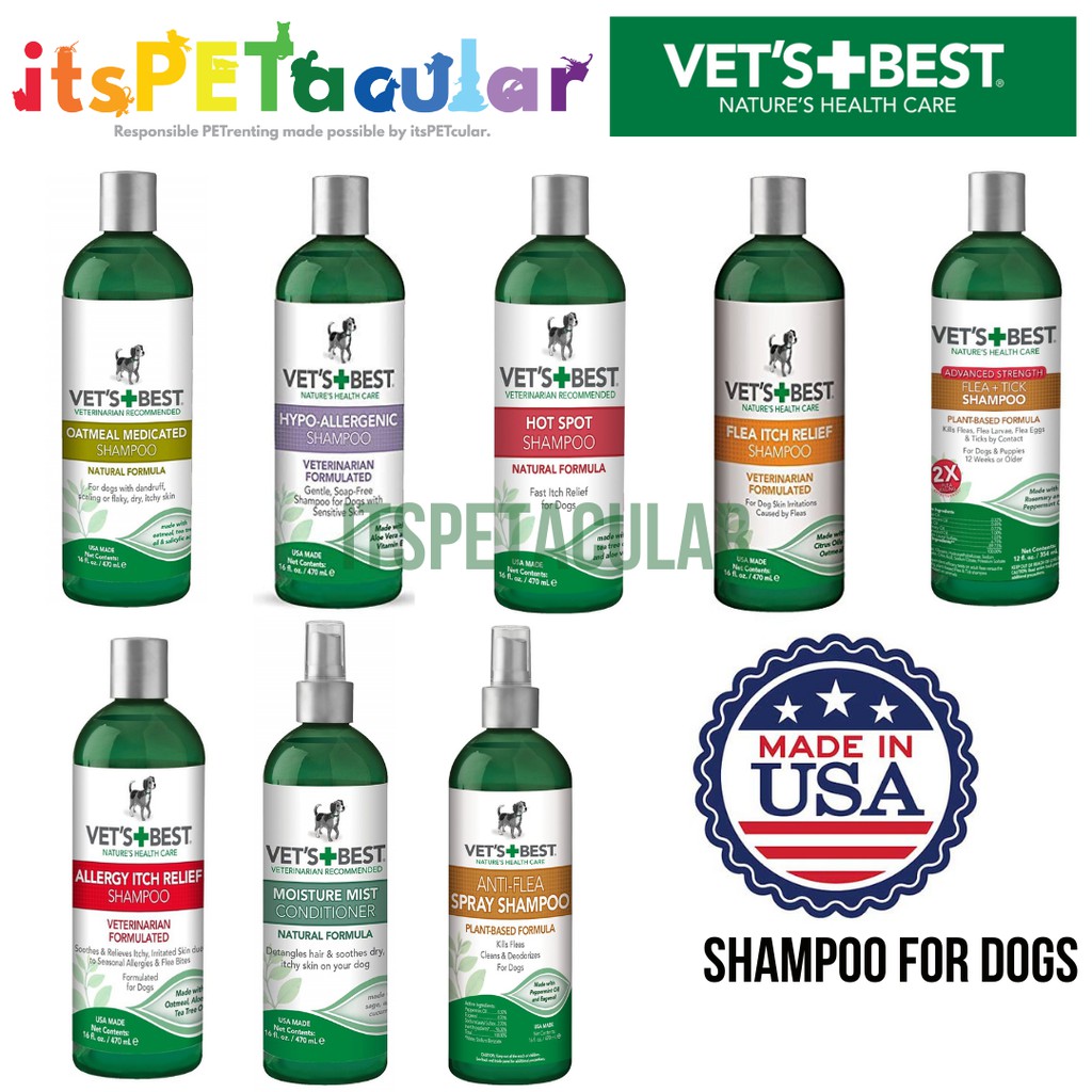 Vet's Best Medicated Dog Shampoo (Oatmeal, HypoAllergenic, Conditioner