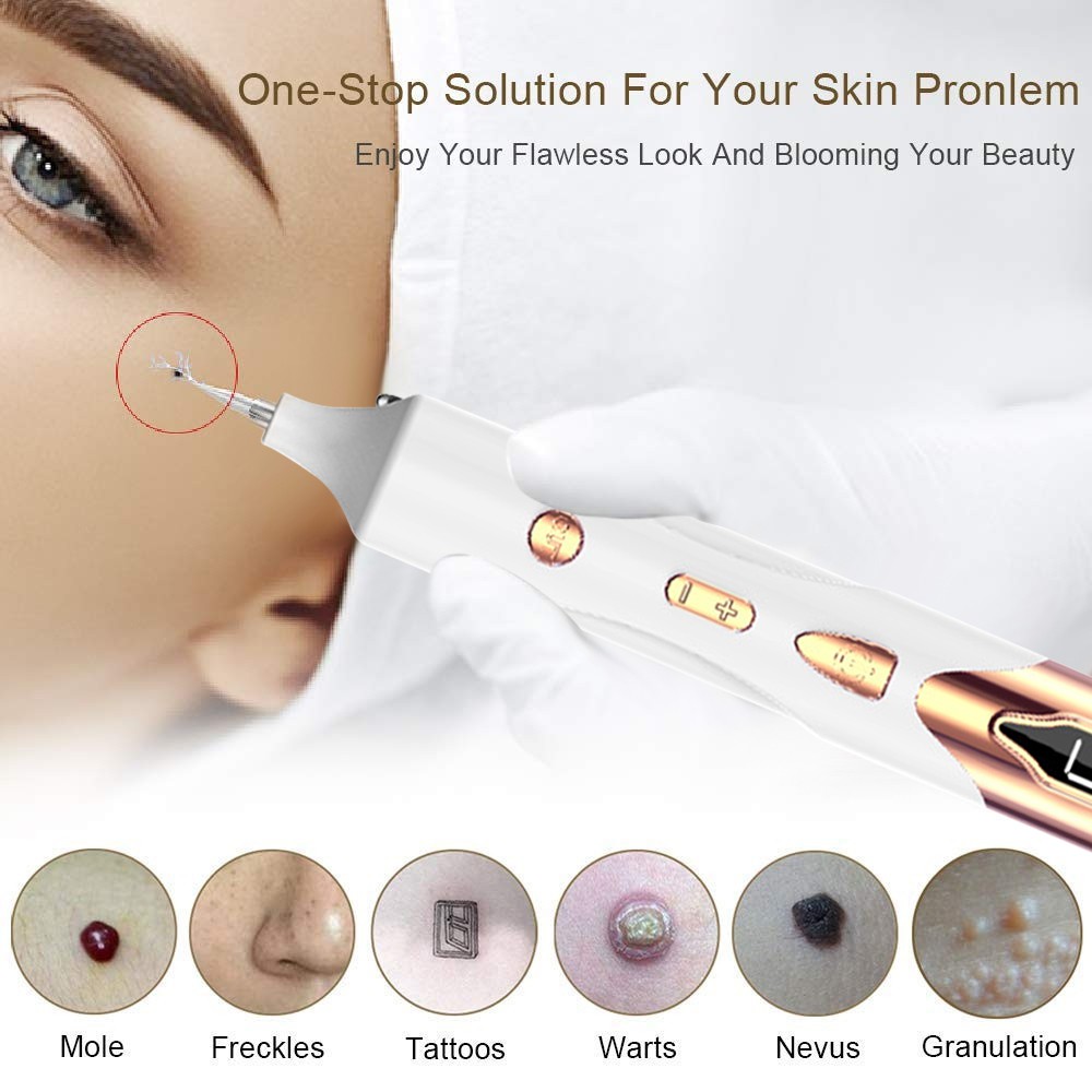 Warts Mole Spot Mole Removal Cautery Pen LCD Laser Plasma Pen Black