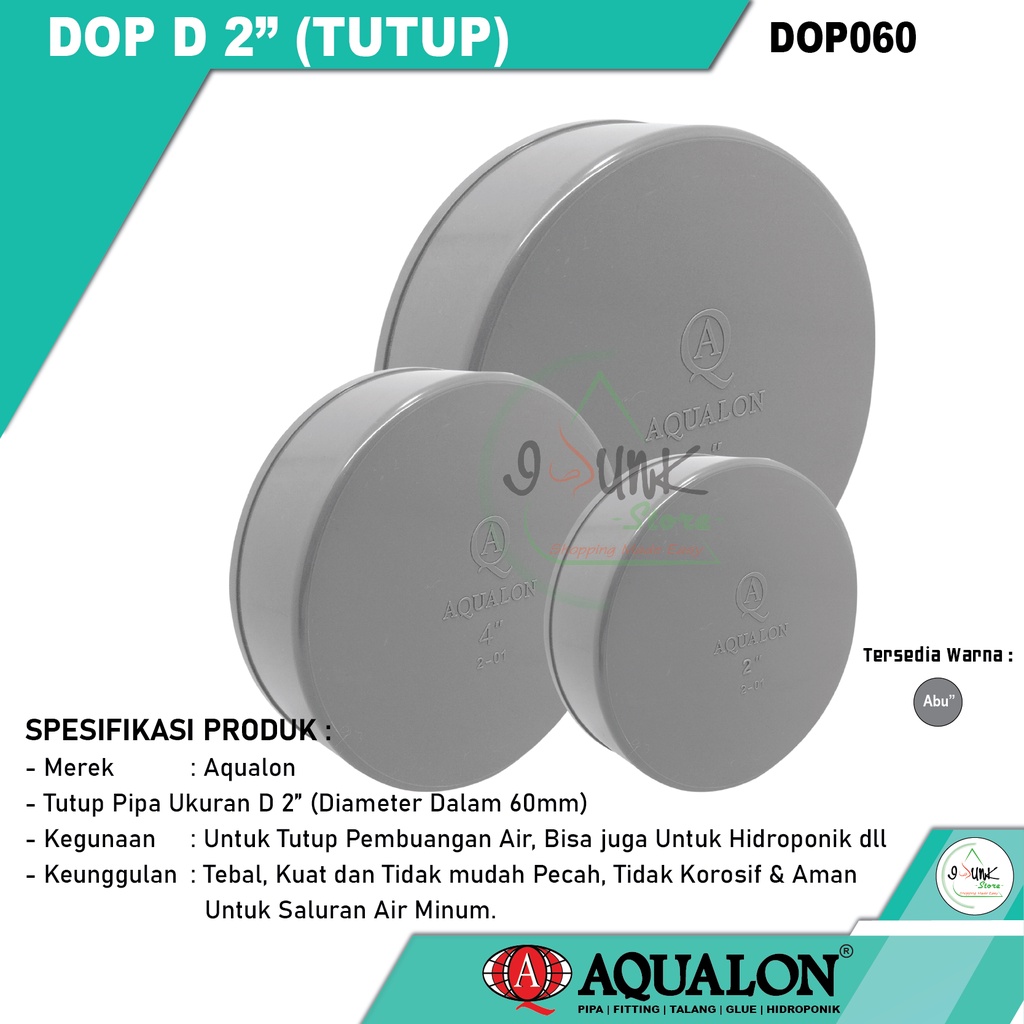 2" INCH D Pipe Cap/2 INCH PVC Pipe Cap AQUALON Shopee Philippines