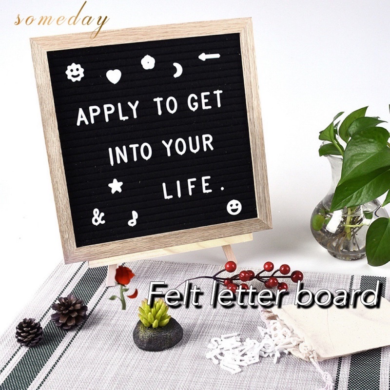 Someday DIY Felt Letter Board Wooden Frame Changeable Symbols Numbers