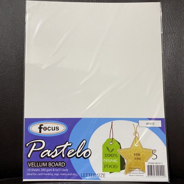 COD J&T EXPRESS Focus Pastelo Vellum Board White 10 sheets 8.5 x 11