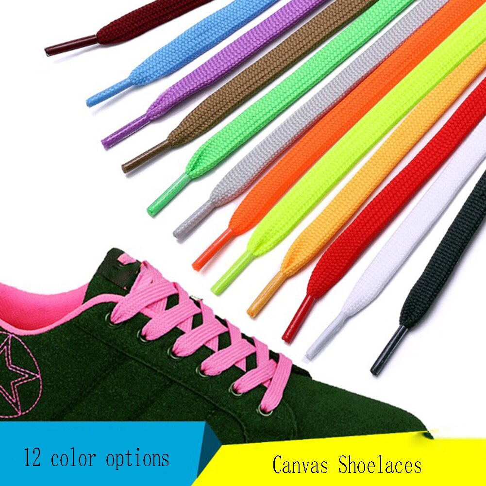 1 Pair 100cm Shoelace Flat Popular Sports Shoes Laces Casual Canvas