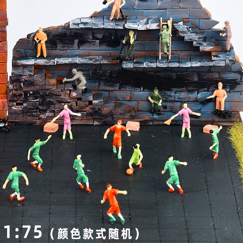 10pcs 1/50 1/75 scale model miniature sports football figures