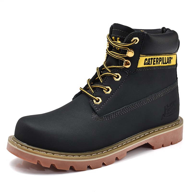READY STOCK Caterpillar Men's Plain SoftToe Work Boots Caterpillar