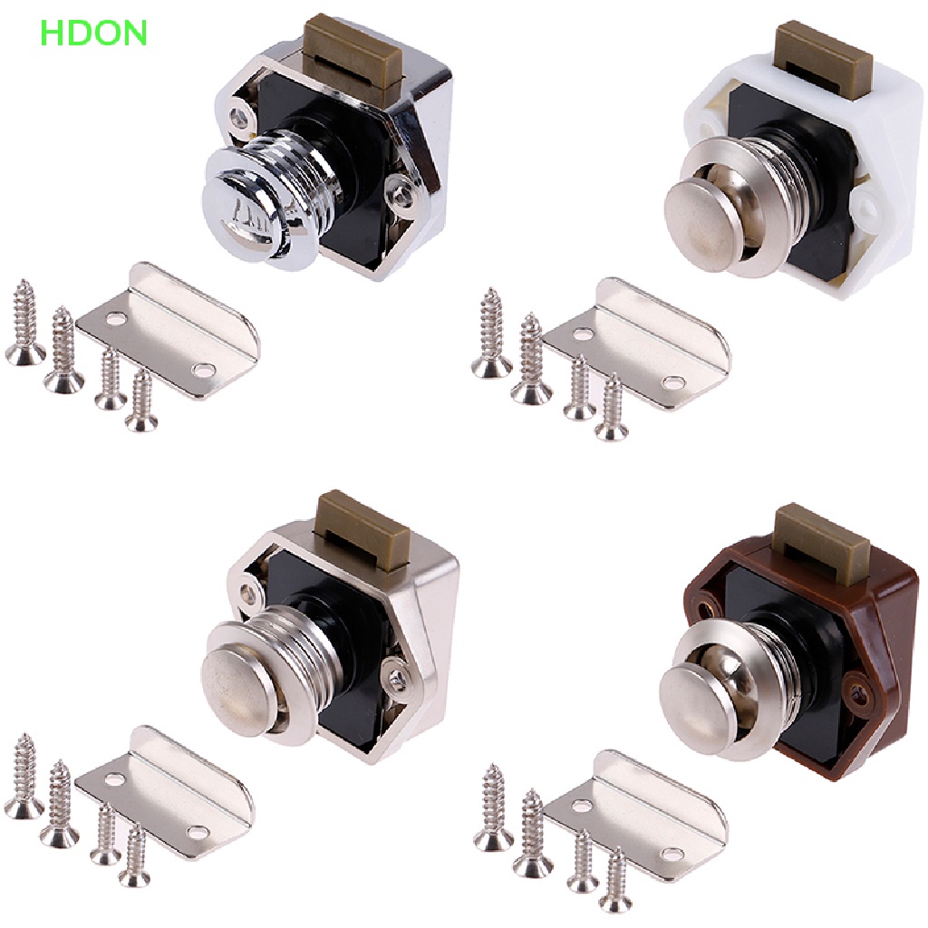 HD Push Lock Button Catch Lock Cupboard Door Knob Motorhome RV