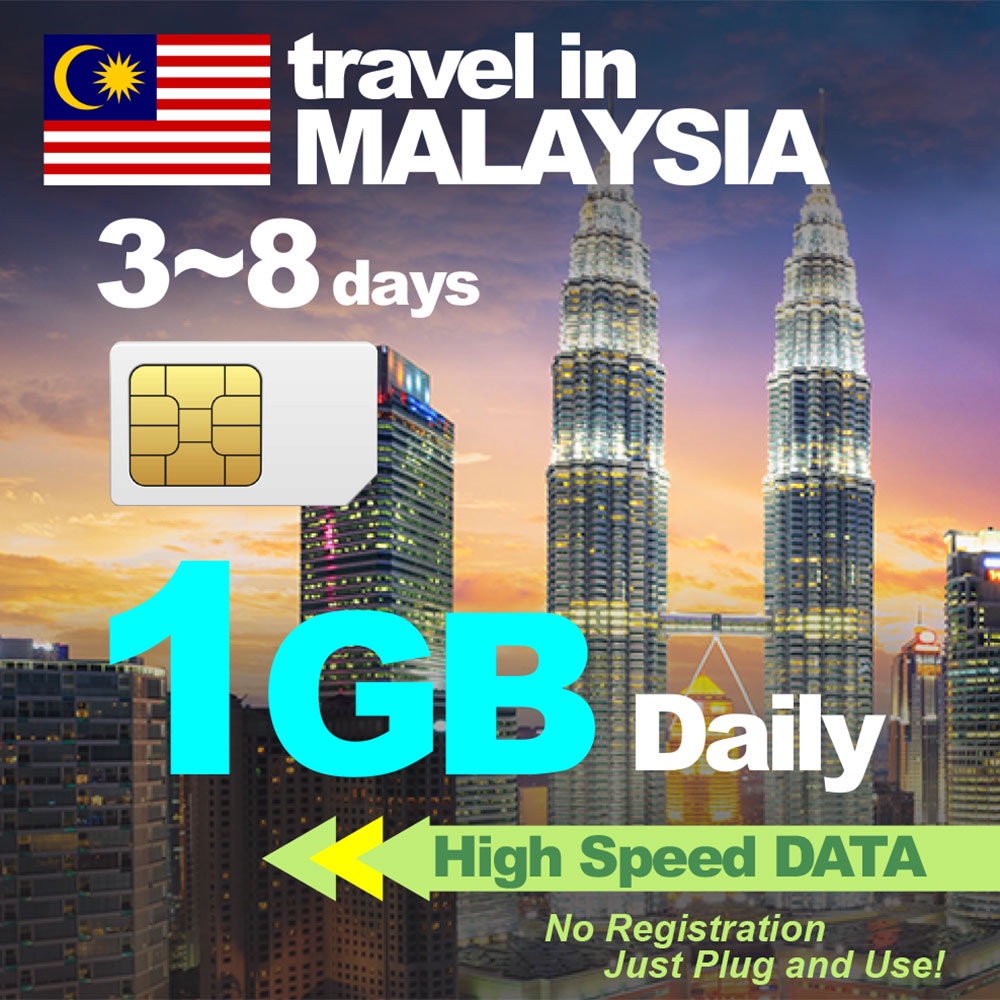 MALAYSIA Travel Sim Card 38 days【1GB HIGH SPEED】iConnect2PH arawSIM