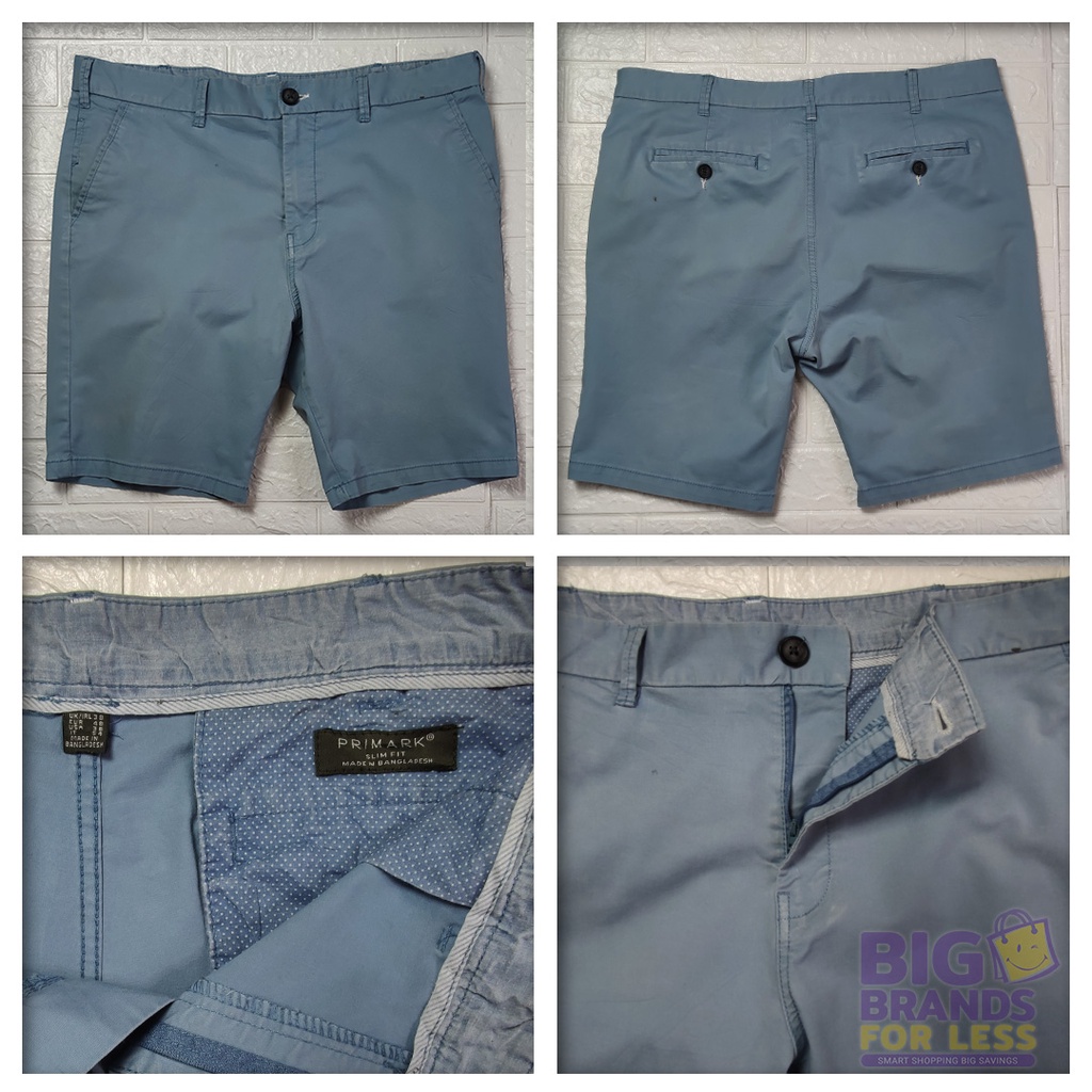 Primark Men's Plus Size Slim Fit Bermuda Shorts Blue US38 on tag
