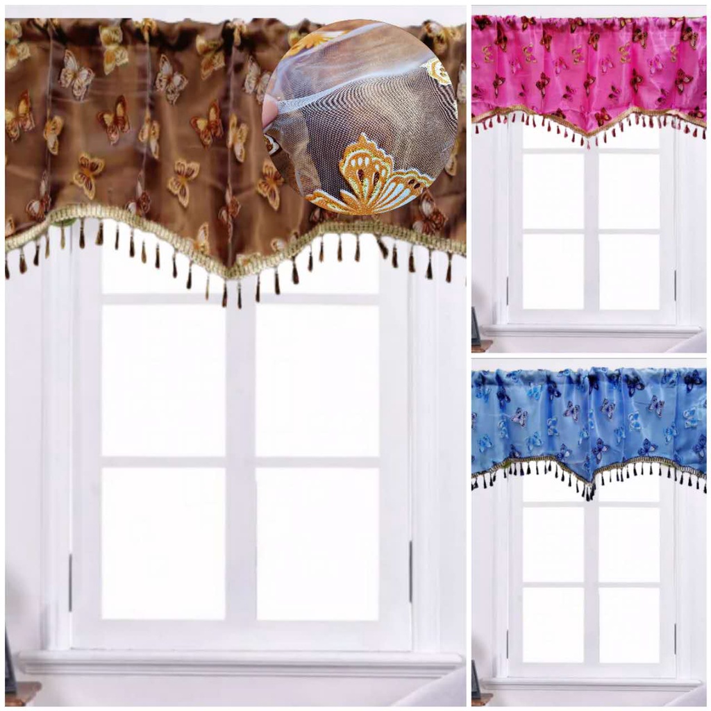 Valance Curtain Printed Lining Short Lace Valance (40x140cm) JYL01