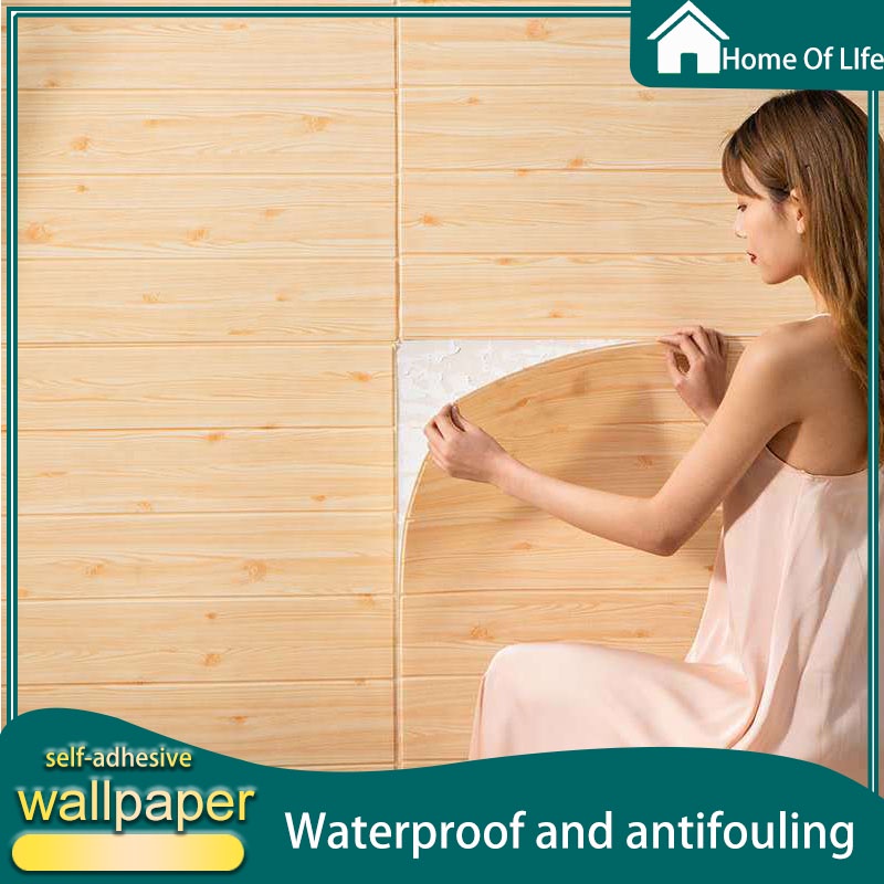 3d wallpaper foam wood grain wallpaper design wall decoration wallpaper