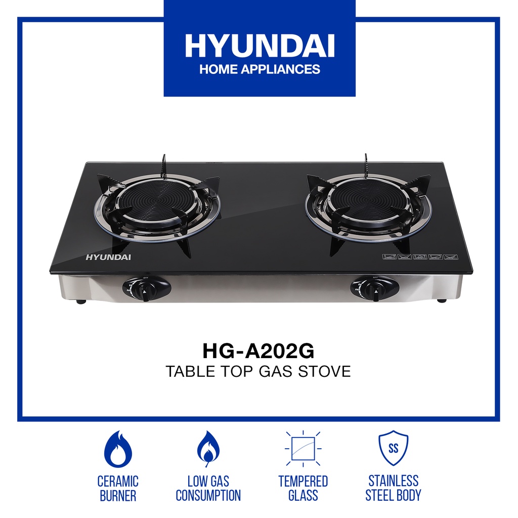 Hyundai Double Burner Infrared Glass Gas Stove HGA202G Shopee