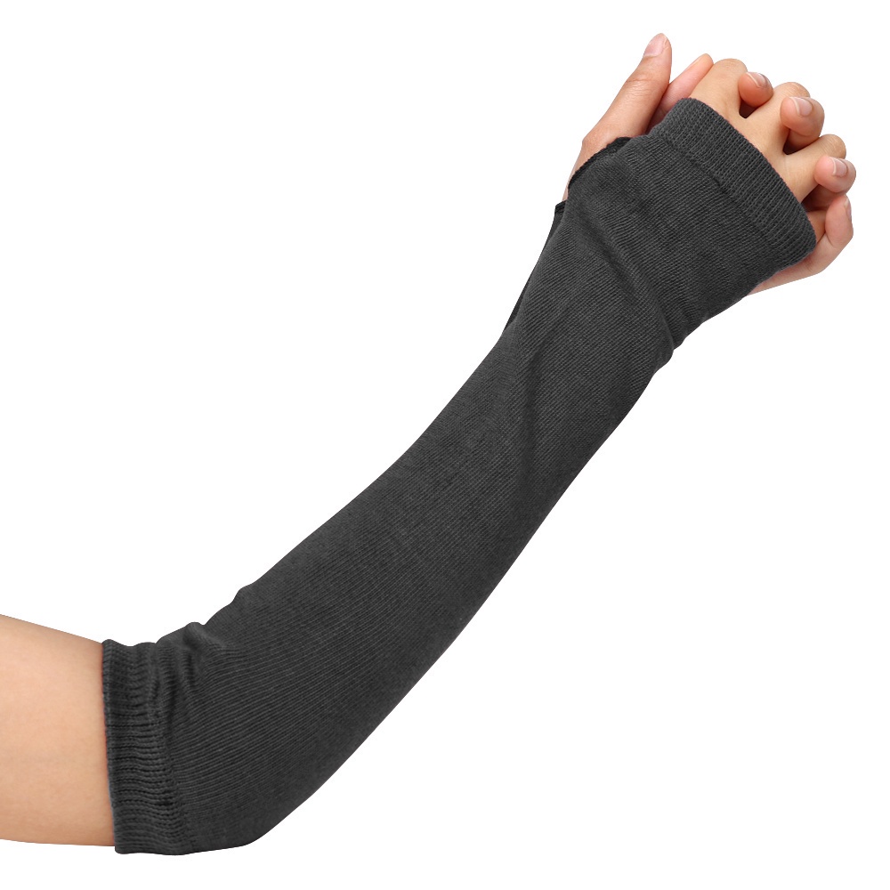 1Pair Unisex Black White Long Gloves / Punk Style Fingerless Arm Sleeve