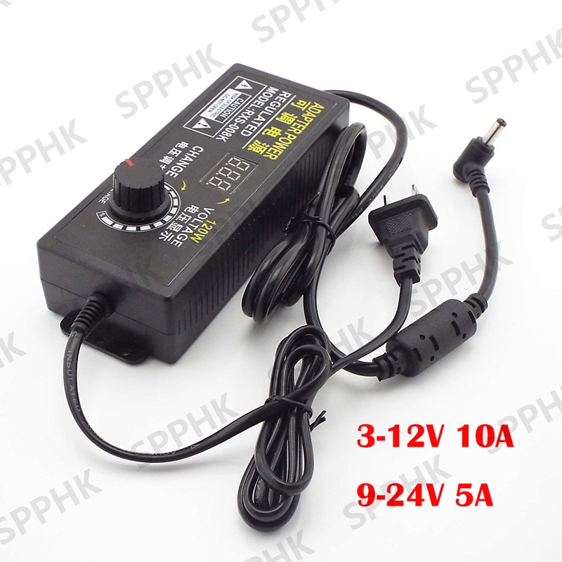 Universal Power Supply Adapter Adjustable LED Display 3V 12V 10A 9V 24V