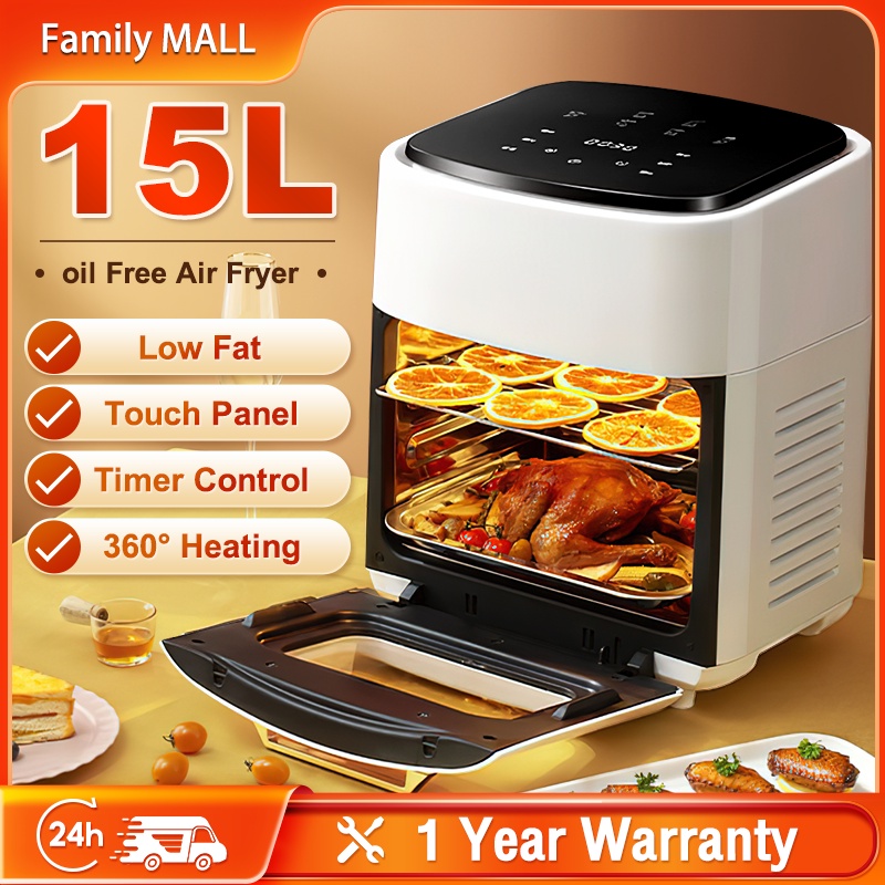 15L Air Fryer Three Layers Non Stick Multifunction Pan 360° Air