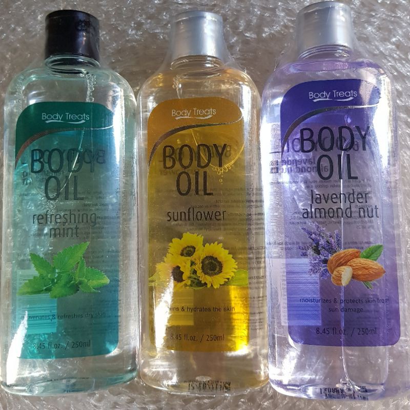 Body Treats Body Oil Sunflower/ Refreshing Mint/ Lavander Almond Nut
