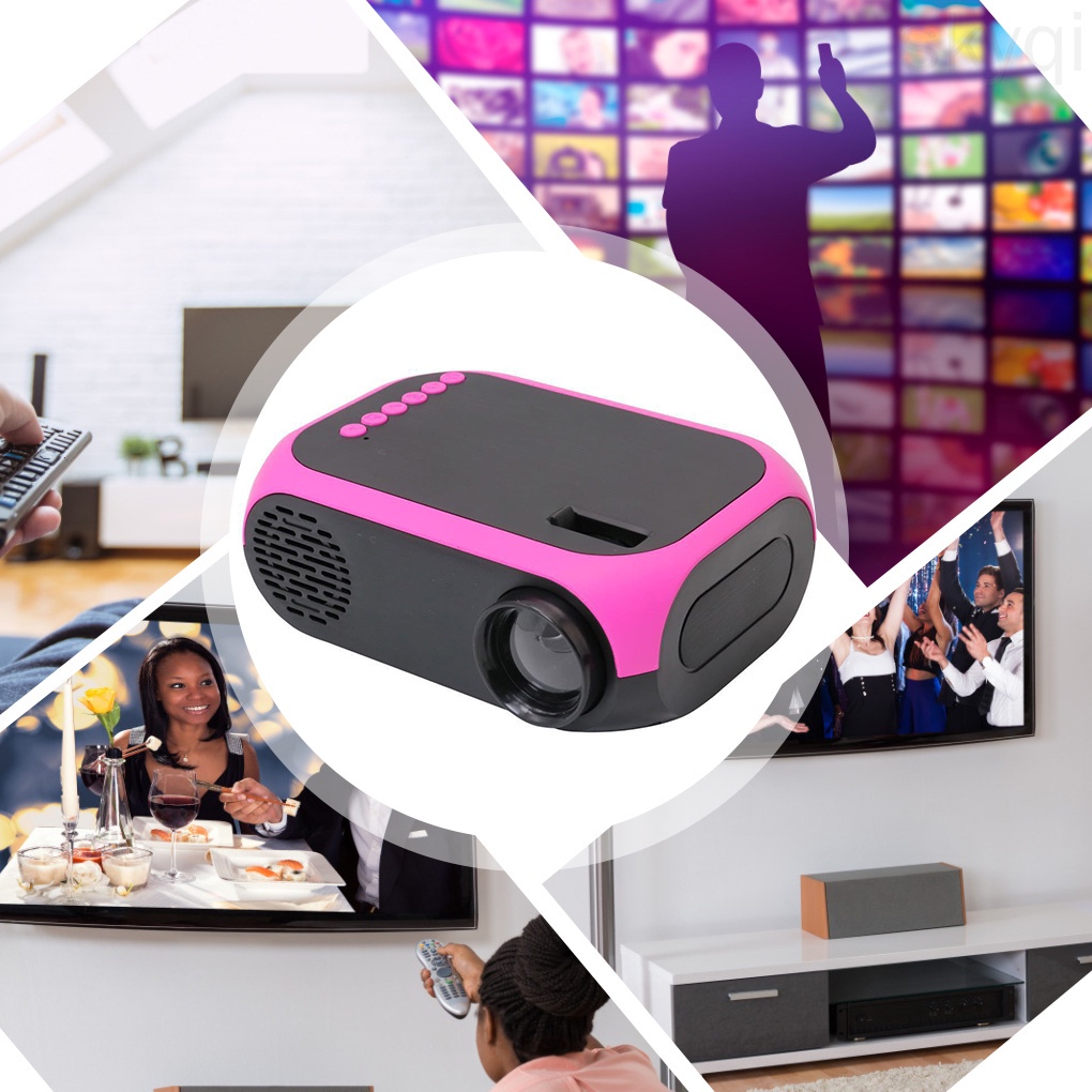 Mini Projector USB Rechargeable LED Projector 1080P Resolution 800lumen