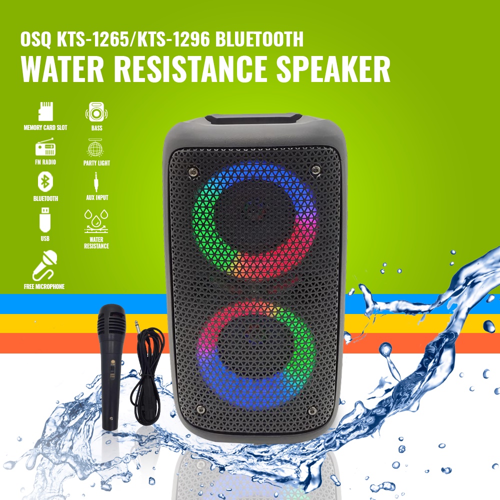 OSQ KTS-1265 | KTS-1296 | KTS-1109 Water Resistant Portable Bluetooth