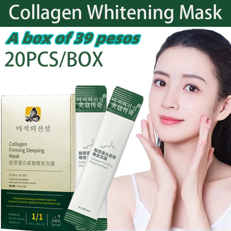 20PCS/BOX Korean Firming Sleeping Mask Whitening Brighten Hydrating Moisturizing Skincare Mask