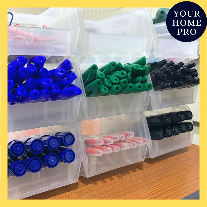 Small Plastic Stackable Desk Bin Organizers For Business Office Home