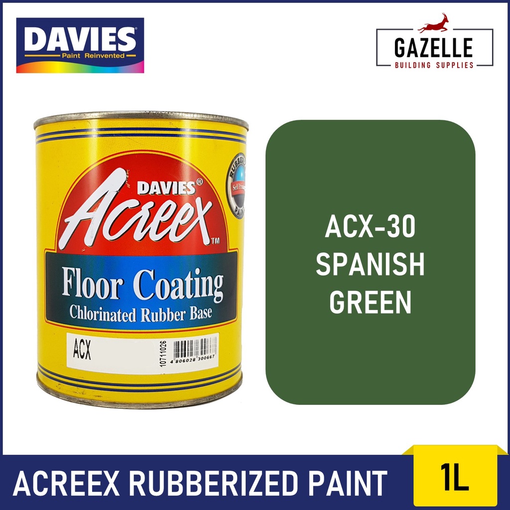 Davies Acreex Rubberized Floor Paint Spanish Green 1L Ks Shopee