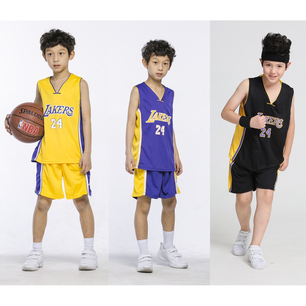 Los Angeles Lakers No.24 Kobe Bryant Jersey Kids Basketball Clothes