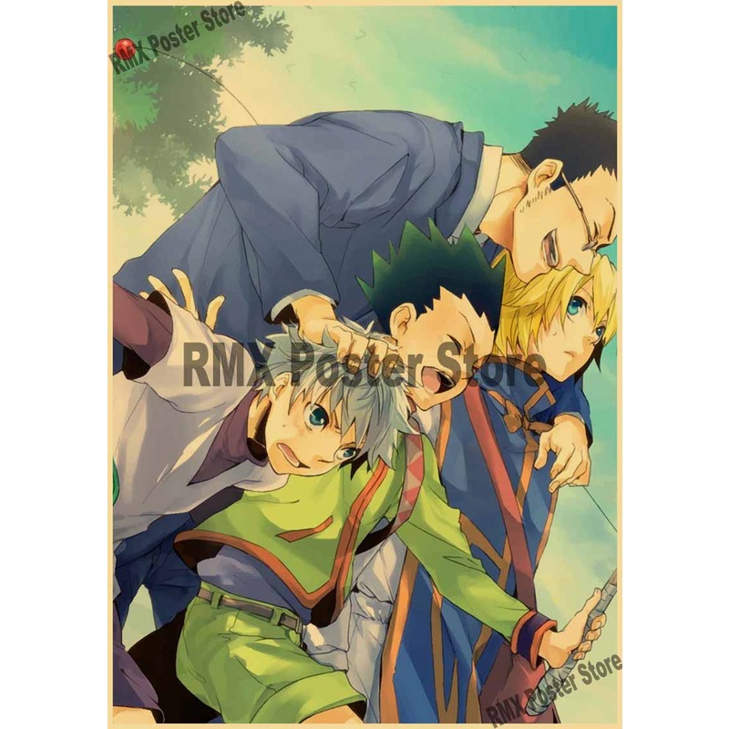 Retro Kraft Paper Anime Poster Wall Art Decor Vintage Hunter X Hunter