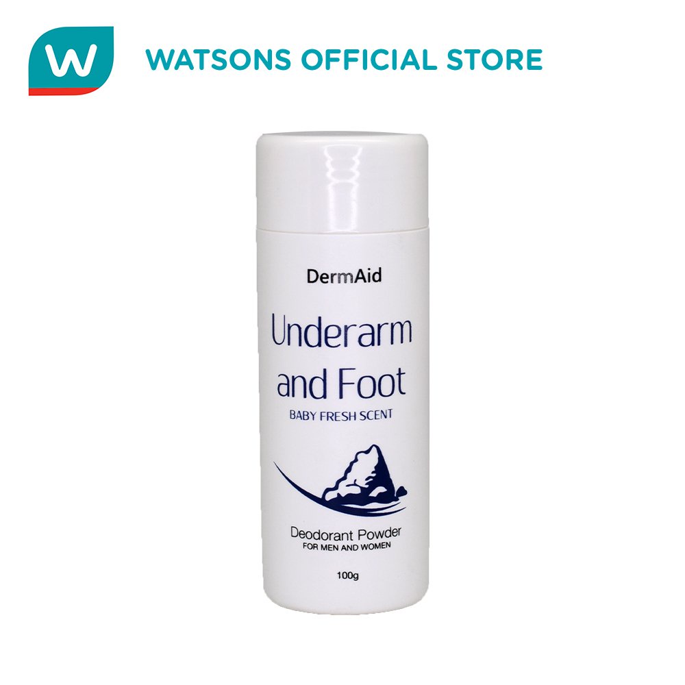 XdI0 DermAid Underarm and Foot Deodorant Powder Baby Fresh Scent 100g
