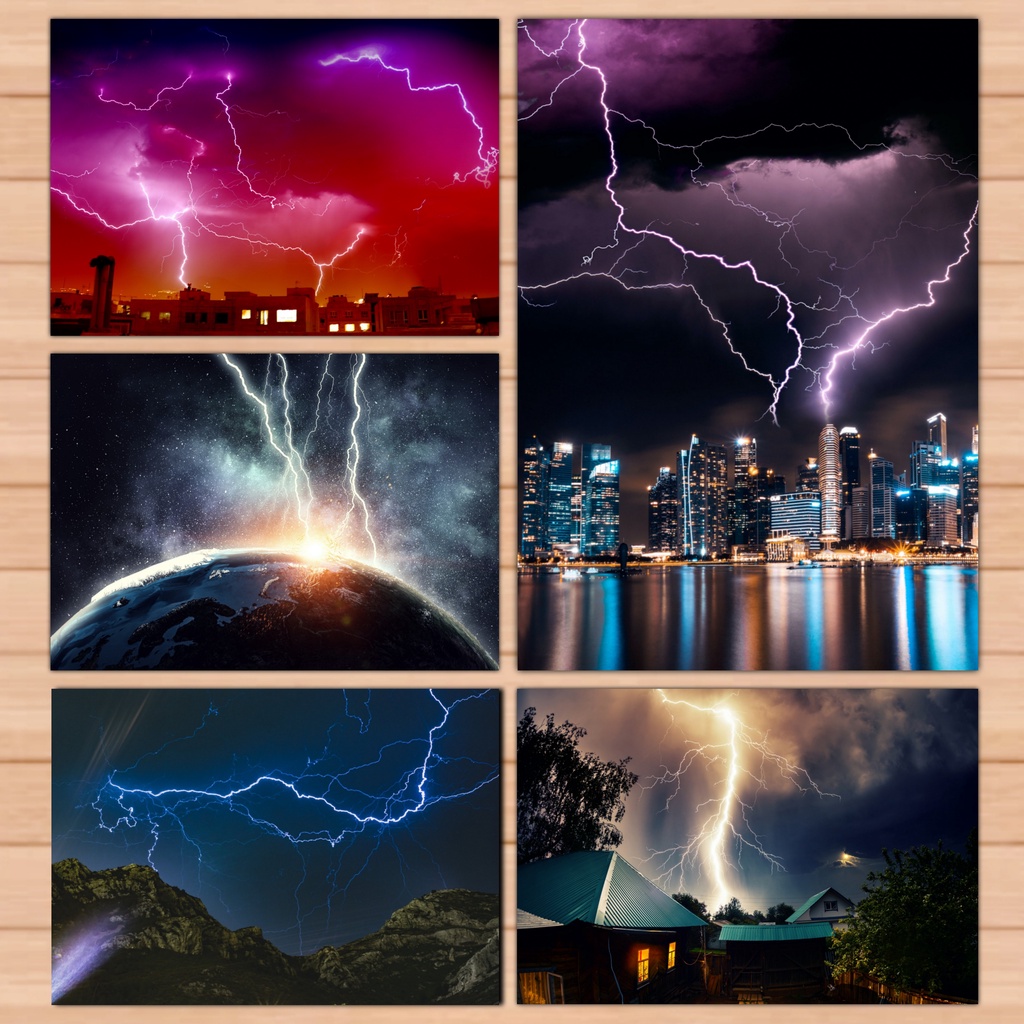 Thunder Lightning Wall Decor Film Laminated A4 size Shopee Philippines