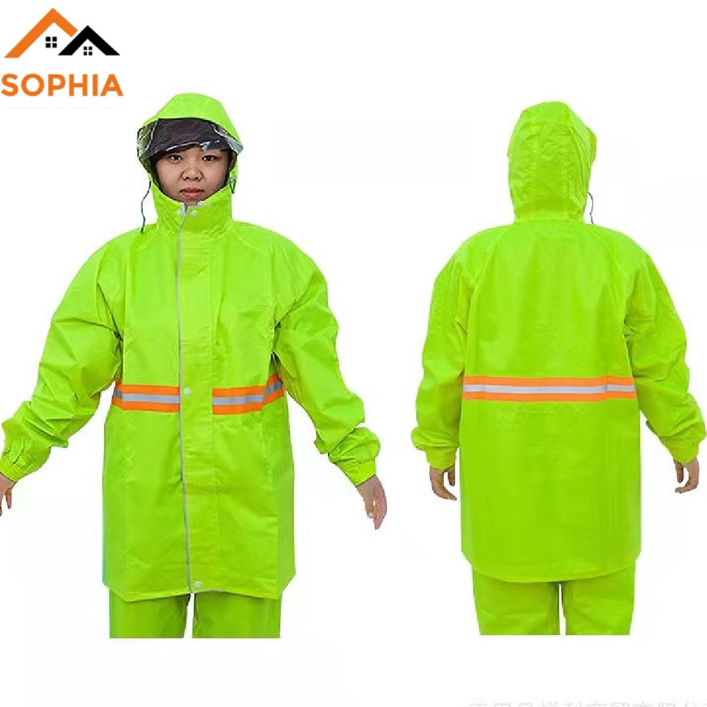 SOPHIA Reflective Raincoat Set/Sanitary Adult Raincoat Shopee Philippines