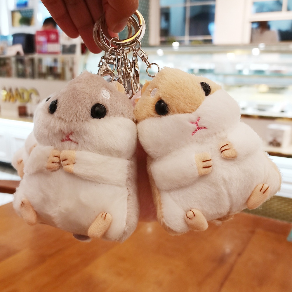Cute Hamster Keychain Pendant Backpack Small Ornaments School Bag Doll