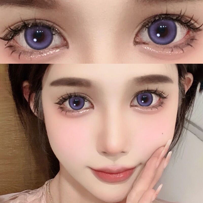 【Doll Eye】Purple Colored Contact Lenses Big ,Fashion Contacts Makeup Lens Shopee Philippines