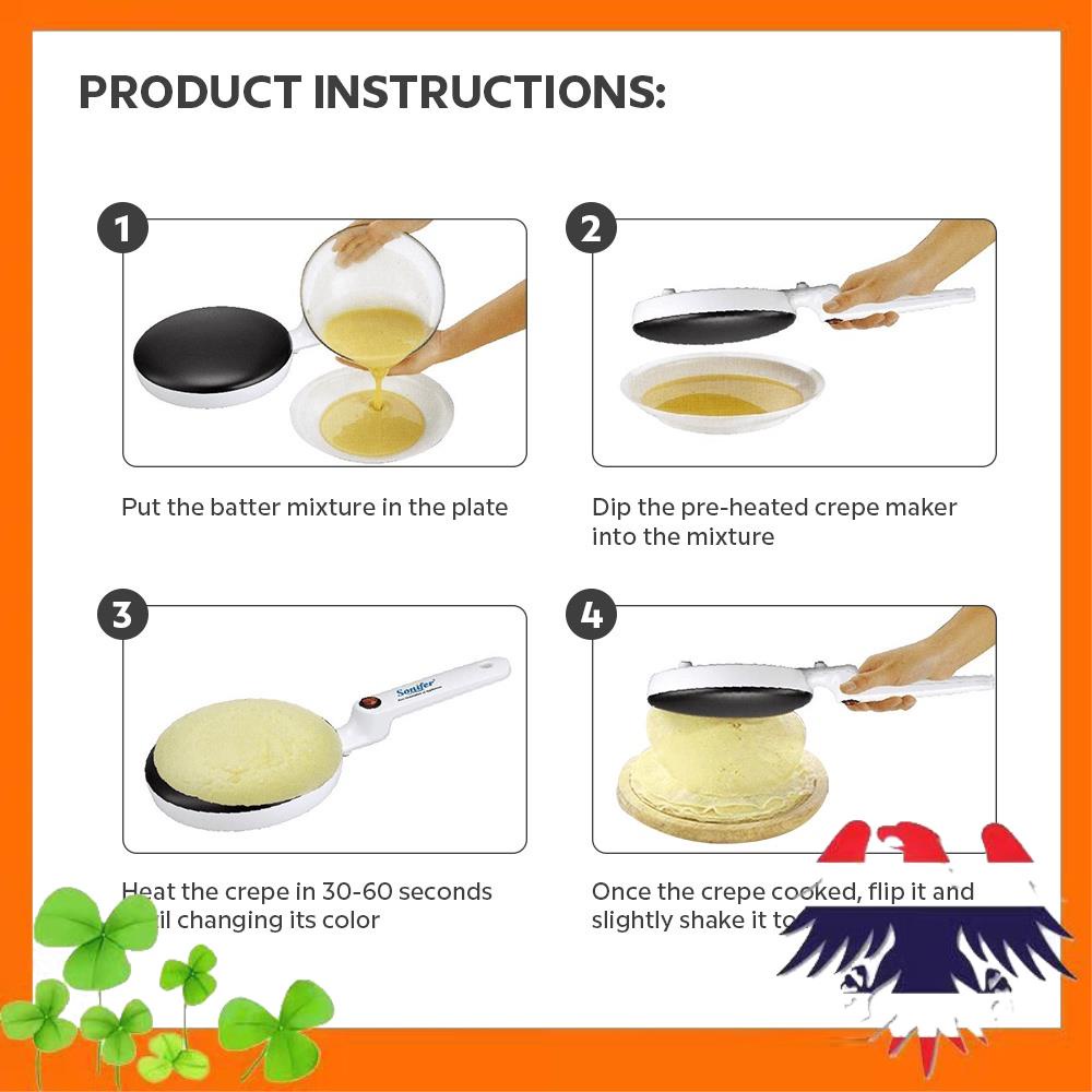 Sonifer Handheld Electric Crepe Maker Breakfast Maker Easy Operate