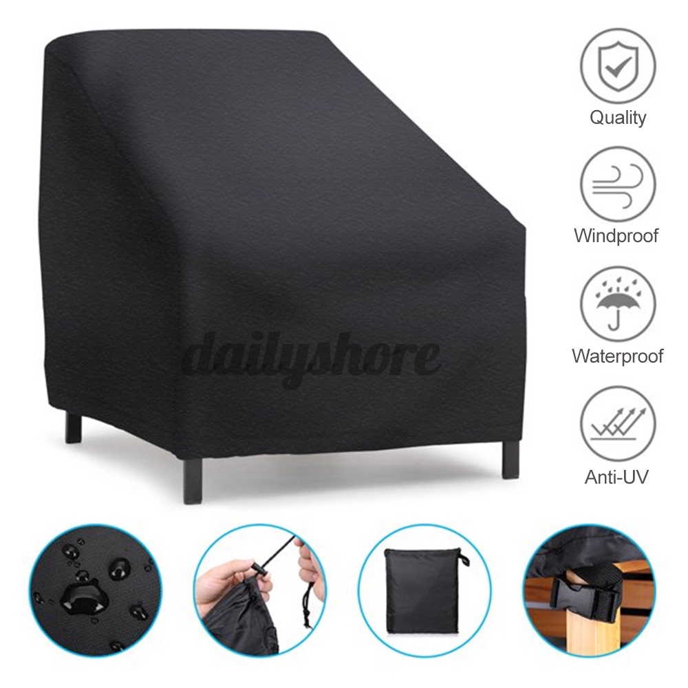 Waterproof Chair Cover High Back Outdoor Patio Garden Furniture Storage