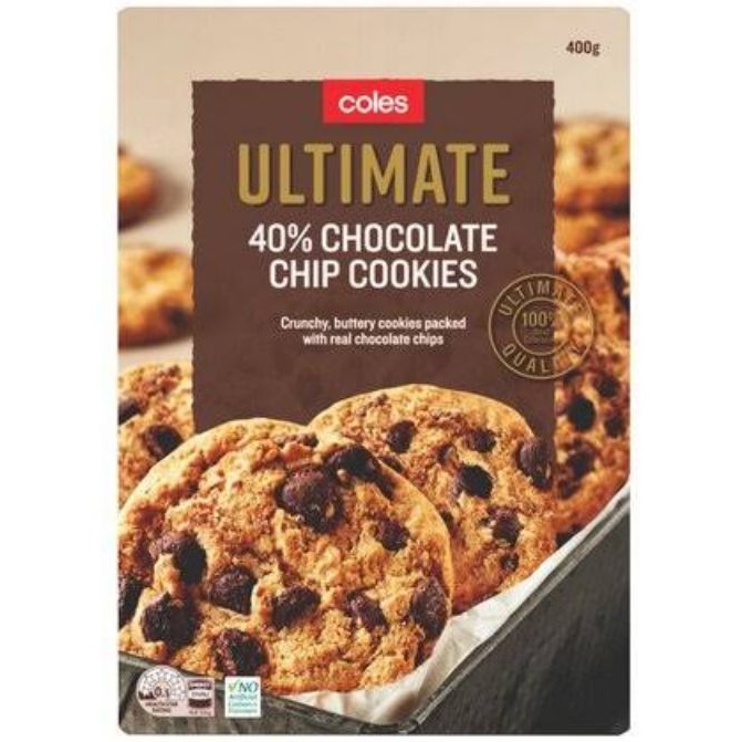 Coles Ultimate 40 Chocolate Chip Cookies 400g Shopee Philippines