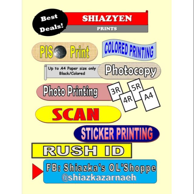 PRINTING SERVICES COLORED PRINT (BOND PAPER) Shopee Philippines