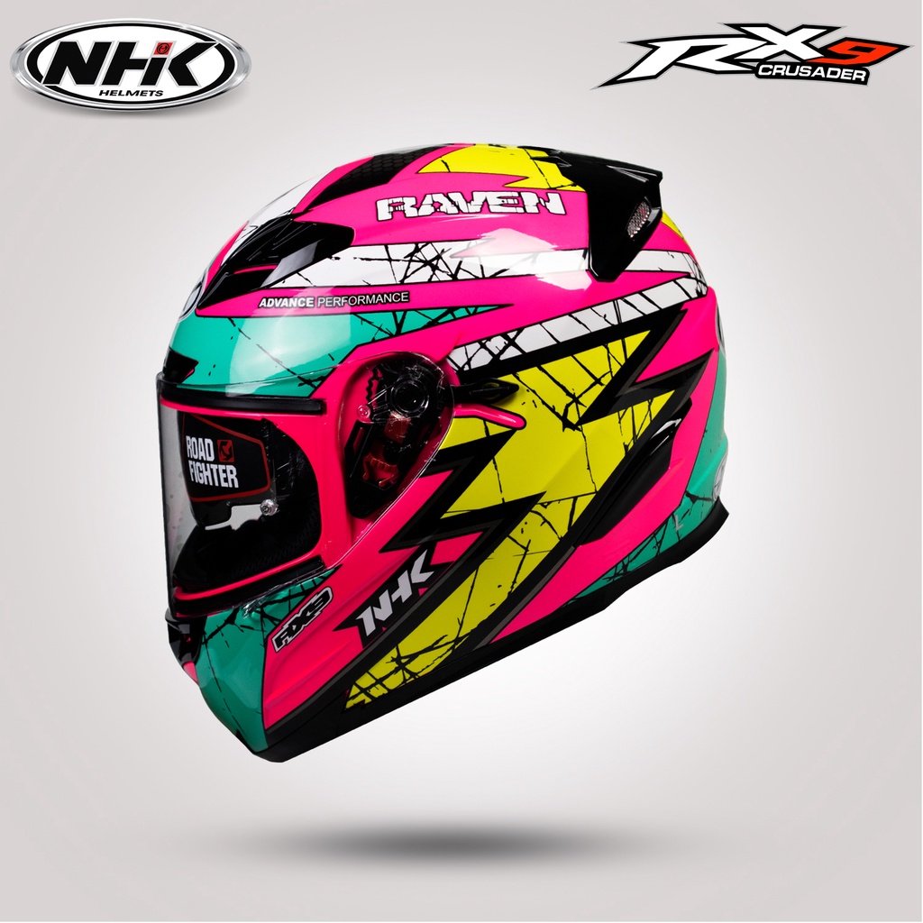 NHK Helmet RX9 RAVEN I Full Face Dual Visor FREE NHK ARMSLEEVES
