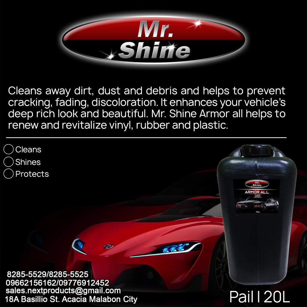 Armor All (Pail) (Mr. Shine) Shopee Philippines